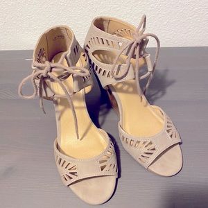 Chinese Laundry lace up wedge heels